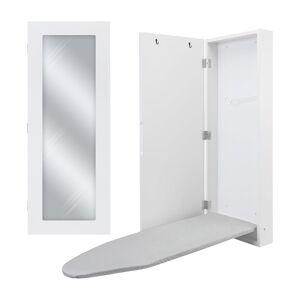 Ivation Ironing Board (Left Side Door) w/Mirror, Wall Mount Iron Board - White