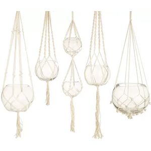 Unbranded Set of 5 Macrame Plant Hangers, Multicolor