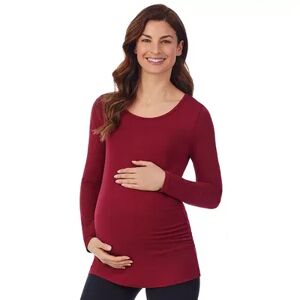Maternity Cuddl Duds Softwear with Stretch Ballet Neck Top, Women's, Size: XS-MAT, Med Red