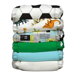 Charlie Banana Hybrid All-in-One Reusable Cloth Diapers - 6 Pack, Soccer