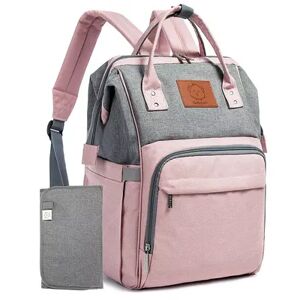 KeaBabies Original Diaper Backpack Bag, Multi Functional Water-resistant Baby Diaper Bags for Moms & Dads, Med Pink