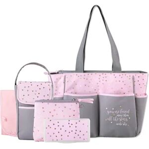 Baby Essentials 5-in-1 Diaper Tote, Pink