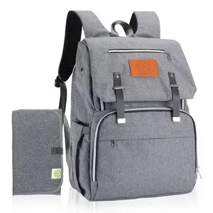 KeaBabies Explorer Diaper Backpack Bag, Large, Waterproof Baby Diaper Bags, Multi Functional Diaper Backpacks, Grey