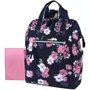 Baby Essentials Floral Backpack Diaper Bag, Blue