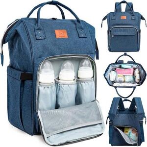 KeaBabies Original Diaper Backpack Bag, Multi Functional Water-resistant Baby Diaper Bags for Moms & Dads, Brt Blue