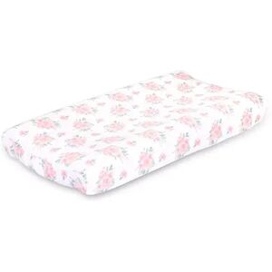 The Peanutshell The Peanut Shell Farmhouse Pink Floral Changing Pad Cover, Multicolor