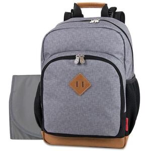 Fisher-Price Fisher Price Fastfinder Multipocket Grey Diaper Bag Backpack with Changing Pad And Stroller Straps