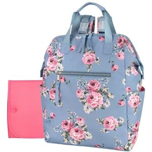 Baby Essentials Wide Open Frame Diaper Bag Backpack and Travel Bag Tote with Changing Pad, Stroller Straps, Blue