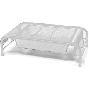 Mind Reader Monitor Stand With Drawer, White, ORGANIZER