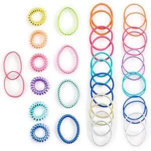 Girls Capelli Elastic & Coil Ponytails, Multi Brites