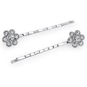 1928 Flower Bobby Pin Set, White