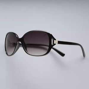 Simply Vera Vera Wang Women's Simply Vera Vera Rounded Rectangle Sunglasses, Size: Medium, Black