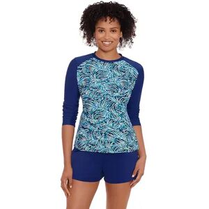 Bal Harbour Women's Bal Harbour Long-Sleeve Rash Guard, Size: 14, Blue