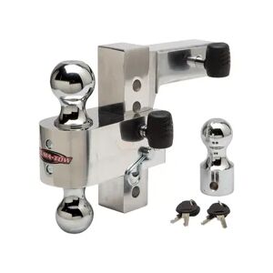 Uriah Products Uriah AlumaTow Adjustable Aluminum Tow Truck Car Trailer Hitch Mount 6 Inch Drop, Silver