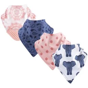 Yoga Sprout Baby Girl Cotton Bandana Bibs 4pk, Free Spirit, One Size, Brt Blue