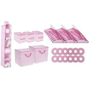 Delta Children 48-Piece Nursery Storage Set, Med Pink