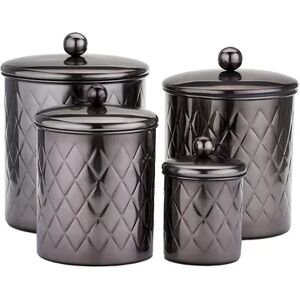 Old Dutch 4-pc. Black Mirror Diamond Canisters