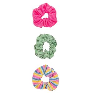 SO 3-Piece Retro-Inspired Scrunchie Set, Multicolor
