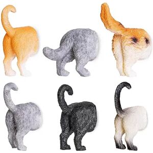 Juvale Set of 6 Cat Butt Magnets, Cute Funny Animal Refrigerator Fridge Magnet, Perfect for Animal Lover Decorative Gifts Kitchen Office Whiteboard,