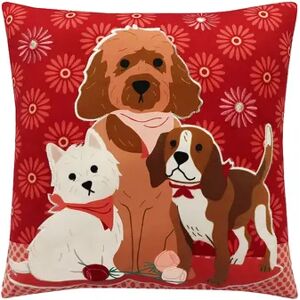 Celebrate Together Valentine's Day Dog Trio Mini Throw Pillow, Red, 12X12