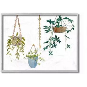 Stupell Home Decor Hanging Plant Vines Watercolor Framed Wall Art, White, 11X14