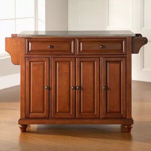 Crosley Furniture Cambridge Wide Stainless Steel Top Kitchen Island, Clrs