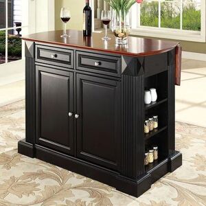 Crosley Furniture Drop-Leaf Kitchen Island, Black