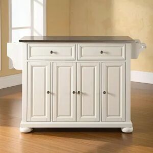 Crosley Furniture Alexandria Steel-Top Kitchen Island, White