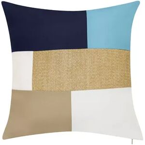 Edie at Home Edie@Home Indoor Outdoor Colorblock Reversible Throw Pillow, Blue, 20X20