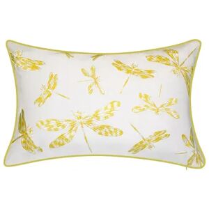 Edie at Home Edie@Home Indoor Outdoor Embroidered Dragonflies Throw Pillow, Yellow, 13X20