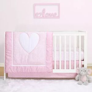 The Peanutshell Hearts 3-Piece Crib Bedding Set, Pink, Large