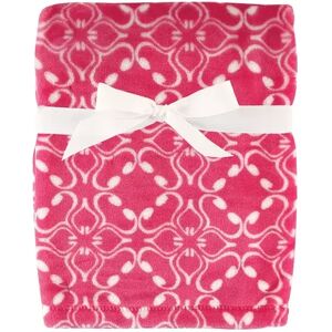 Hudson Baby Infant Girl Silky Plush Blanket, Blossom, 30x40 inches, Med Pink