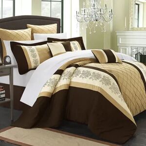 Chic Home Livingston 8-piece Bed Set, Brown, King