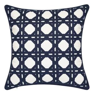 Edie at Home Edie@Home Indoor Outdoor Rattan Geometric Throw Pillow, Blue, 20X20
