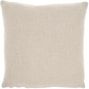 Mina Victory Lifestyles Solid Woven Cotton Throw Pillow, Beig/Green, 18X18