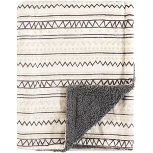 Hudson Baby Infant Plush Blanket with Sherpa Back, Aztec, One Size, Grey