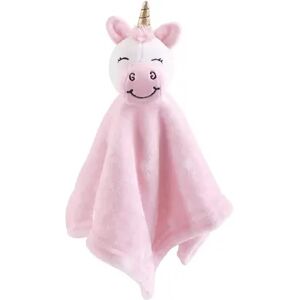 Hudson Baby Infant Girl Animal Face Security Blanket, Pink Unicorn, One Size, Med Pink