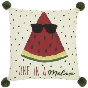 Mina Victory Plush One in a Melon Throw Pillow, Multicolor, 16X16