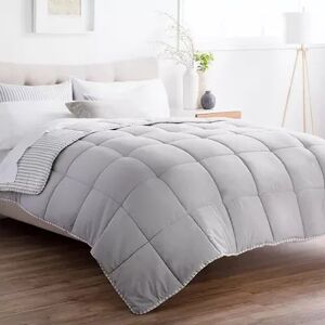 Brookside Reversible Comforter Set with Shams, Grey, Queen