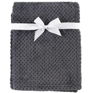 Hudson Baby Infant Plush Waffle Blanket, Charcoal, One Size, Grey