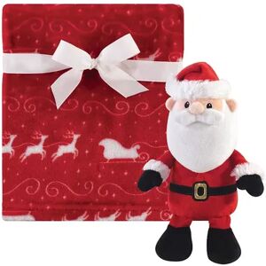 Hudson Baby Infant Plush Blanket with Toy, Santa, One Size, Brt Red