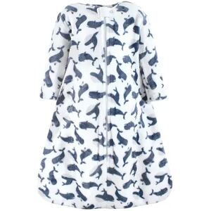 Hudson Baby Infant Boy Plush Sleeping Bag, Sack, Blanket, Long-Sleeve Whale, Infant Boy's, Size: 6-12Months, Brt Blue