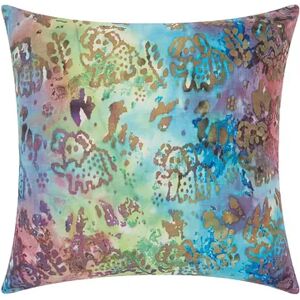 Mina Victory Watercolor Elephants Multicolor Outdoor Throw Pillow, 20X20