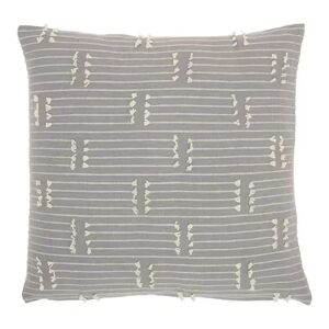 Kathy Ireland Broken Stripes Throw Pillow, Grey, 18X18