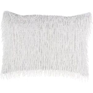 Mina Victory Luminescence Beaded Tassels Throw Pillow, White, 10X14