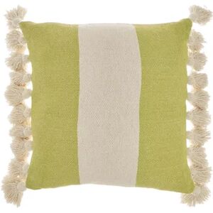 Mina Victory Life Styles Color Block With Tassel Indoor Throw Pillow, Green, 18X18