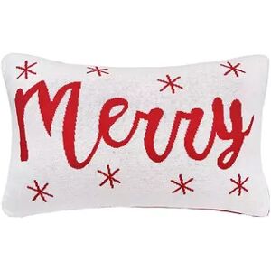 C&F Home Merry With Snowflakes Christmas Throw Pillow, Red, 14X22