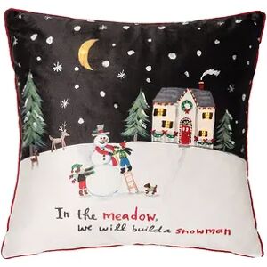 C&F Home Build A Snowman LED Christmas Throw Pillow, Blue, 18X18