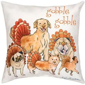 C&F Home Dog Gobblers Fall Thanksgiving Throw Pillow, Orange, 18X18