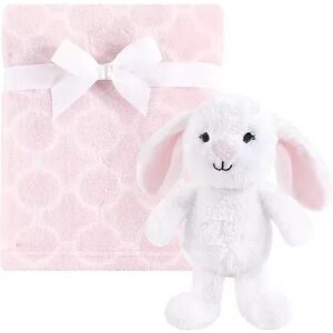 Hudson Baby Infant Girl Plush Blanket with Toy, Snuggly Bunny, One Size, Med Pink